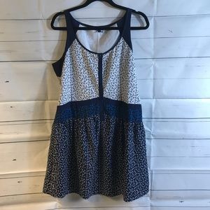Preppy Sperry Nautical Dress Size L Blue White